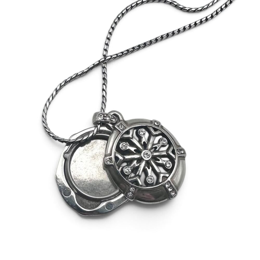 Brighton Winter Sparkle Snowflake Crystal Locket Necklace JL4802